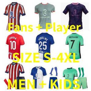 2024 2025 Memphis Athletic Madrids R.De Paul Griezmann voetbalterse spelerversie Carrasco M. Llorente Camisetas 24 25 Correa voetbalshirt Men Kids Kit Set
