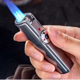 JOBON métal extérieur coupe-vent Butane pas de briquet à gaz Triple flamme Turbine torche meule allumage cigare Portable