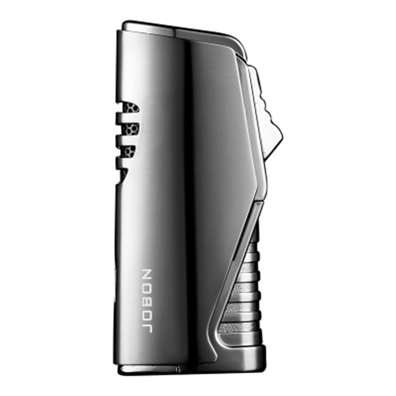 Jobon Triple Torch Jet Metal Isqueiro Isqueiro com Cortador de Charuto Visível Transom À Prova de Vento Chama Acessórios Gadgets Masculino