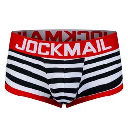 JOCKMAIL marque boxeurs Sexy hommes sous-vêtements dos nu dos ouvert culotte JM404
