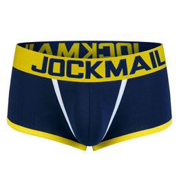 JOCKMAIL marque hommes dos ouvert Boxer sexy culottes shorts coton sous-vêtements dos nu JM408