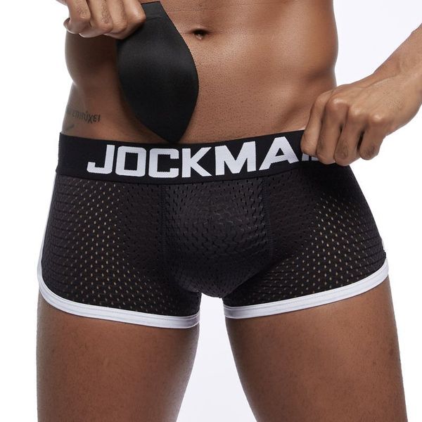 Jockmail Brand Boxers Boxers Rendimiento Sexy Pad Front + Back Magic Bultos Doble Push Up Cup JM436