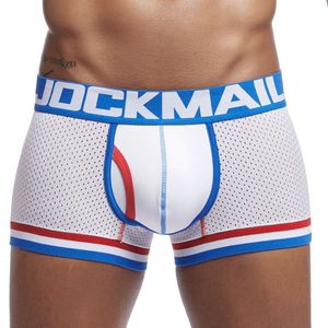 JOCKMAIL Merk Ondergoed Mannen Boxer Mesh Sexy Onderbroek Katoenen Broek mannen slapen Mannelijke Slipje JM441