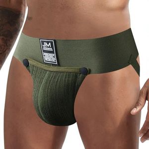 JOCKMAIL Jockstrap Mannen Sexy Ondergoed Verwijderbare Penis Pouch Underpants Thongs G Strings Ademend Gay Ondergoed Mannelijke Slipje 240126