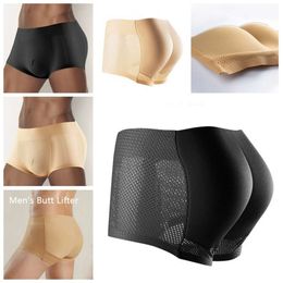 Jockmail hommes rembourré Shapewear hanche rehausseur bout à bout Boxer slips Sexy amélioration sous-vêtements contrôle culottes caleçons faux cul