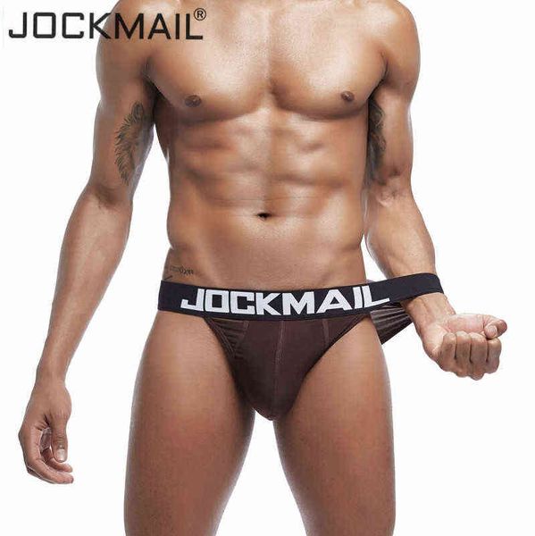 JOCKMAIL Sexy hommes slips doux respirant glace soie sous-vêtements gai hommes chauds hanches jusqu'à Transparent Jockstrap Sexy Undies Cueca H1214