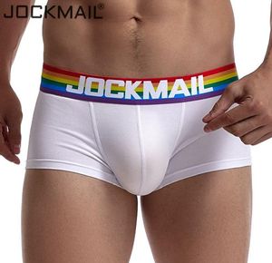 Jockmail Sexy Underwear Men Boxer Rainbow Stripe BoxersHORTS Men Lowrise Breathable Basfants Socch Souchan Pants8576715