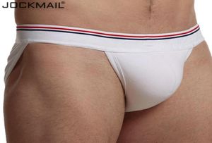 JOCKMAIL sous-vêtements Sexy hommes slips coton respirant Bikini Gay culottes hommes Sexi Transparent Jock bretelles Slip blanc noir 5716526