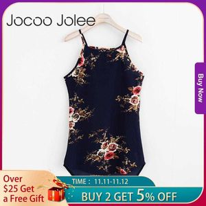 Jocoo Jolee Floral Printing Halter Femmes Robe FrontBack Conception Asymétrique Robe D'été avec Camis Style Bohème Dressing 210619