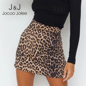 Jocoo Jolee Sexy Jupe Léopard Pour Femmes Hiver Vintage Harajuku Taille Haute En Daim Une Ligne Mini Robe Casual Jupe Courte Wrap 210518