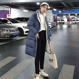 Jocoo Jolee Vrouwen Winter Warm Dikke Lange Jassen Koreaanse Casual Parka Streetwear Mid-Long Wadded Jassen Harajuku Overcoats 210518