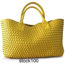 Jodie BottegaaVenetas Sac Tissé Fait Main Fourre-Tout Big Bag 22 Tendance Loisirs Shopping Stars Même Grande Capacité Panier À Légumes Style Pastoral Doux