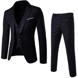 Jodimitty Men Blazers 3 Pieces Sets Autumn Wedding Formal 2 Suits Elegantes Negocios de lujo Luxury Full Chalse Pants Coats Classic Jackets 240326
