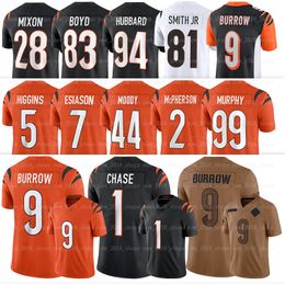 Joe Burrow Cincinnatis Bengal L Football Jersey Jamarr Chase Cam Taylor-Britt Evan McPherson Tee Higgins Joe Mixon Trey Hendrickson