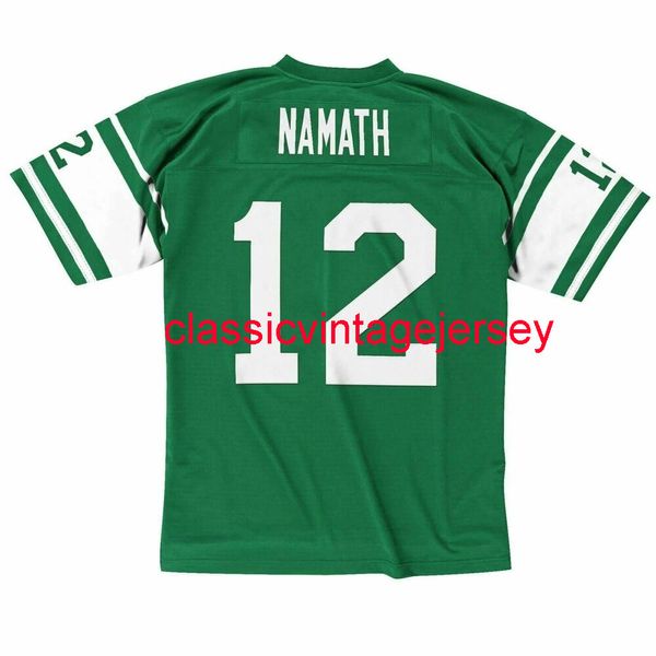 Joe Namath 1968 Jersey a cousu la coutume tout numéro de nom de football