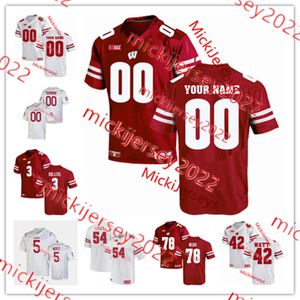 Joe Tippmann Wisconsin Jersey Braelon Allen 1 CHEZ MELLUSI Custom Stitched 3 T.J.Bollers Jake Ratzlaff Darryl Peterson Wisconsin Badgers Jerseys de fútbol