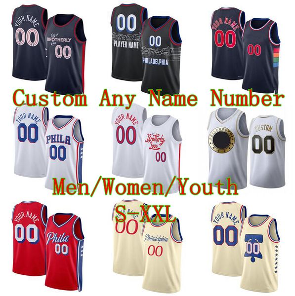 JOEL EMBIID Jerseys de baloncesto Tyrese Maxey Tobias Harris cualquier nombre cualquier numebr 2023/24 Fans Jerseys Men jóvenes S-XXL