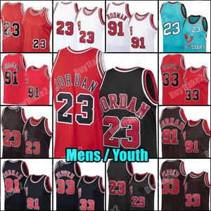 Vintage heren basketbal jerseys rood zwart wit