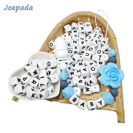 Joepada 100 Stuks Engels alfabet Siliconen Tandjes Kralen Een Gratis voor Maken Baby Sieraden Ketting Bijtring Speelgoed 240226