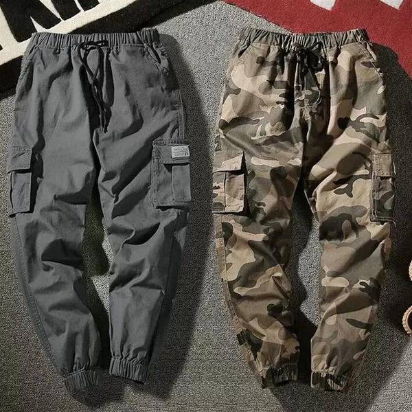 Joggers Cargo pantalon hommes Harem multi-poches Camouflage homme coton pantalons de survêtement Streetwear décontracté grande taille pantalon M-7XL274U