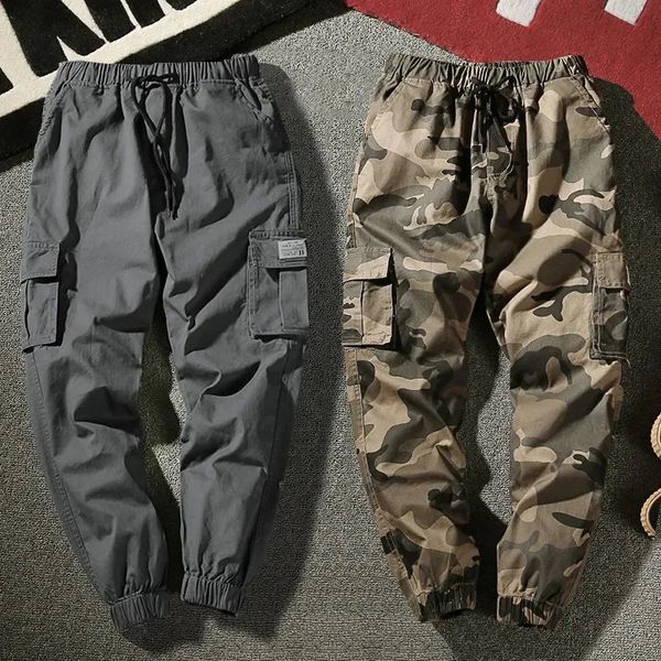 Joggers pantalons cargo hommes harem pantalon multi-poche camouflage man coton pantalon de survêtement