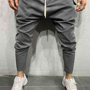 Joggers Pantalon décontracté pour homme Pantalon de costume avec cordon de serrage Couleur unie Hip-hop Jogger Pantalon crayon pour homme Pantalon de survêtement Noir Gris M-3XL X0723