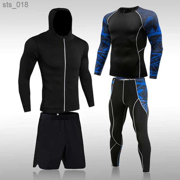 Jogging-Bekleidung Herren-Laufset Gym Jogging Skins Sportbekleidung Kompressionsfitness MMA Rashgard Männlicher schnell trocknender Strumpfhosen-Trainingsanzug für MännerH24119