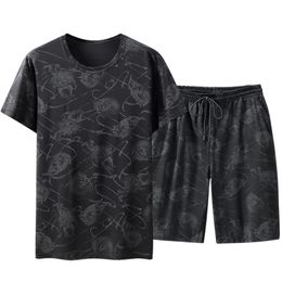 Jogging Homme Summer Men S T Shirts 2 PCS Tracksuit Set Casual Oversize 10xl 11xl Fatty Shorts Elasticiteit Male streetwear 220621