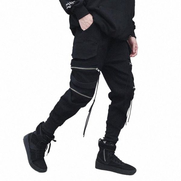 Pantalons de jogging hommes Streetwear Techwear Hip Hop Cargo pantalon Harajuku noir Fi décontracté haute rue vêtements pour hommes z7h5 #