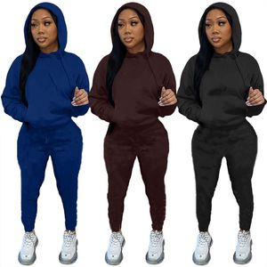 Costume de jogging Survêtements pour femmes Survêtements d'automne et d'hiver Tenues à manches longues Sweat à capuche + Pantalon de survêtement de jogging Ensemble deux pièces Plus la taille 2XL Costumes de lettres décontractés 6814