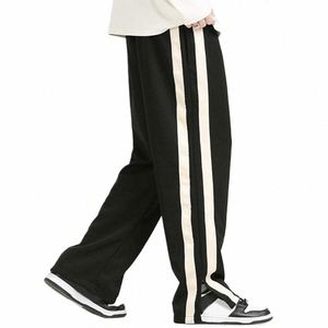 Pantalon de jogging Pantalon de sport Pantalon de survêtement polyvalent à rayures pour hommes, confortable et élégant pour i20y #