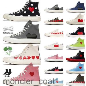 Jogging Walking High Top Vintage Commes des Garcons x 1970S Designer Canvas Shoes Womens Mens All Star Classic 70 Chucks Taylors Low Multi-Heart Sneakers Trainers