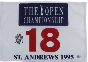 John Daly gesigneerde ondertekende ondertekende auto -verzamelbare masters open golfpen vlag
