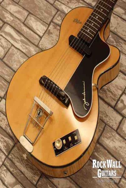 John Lennons Hofner Club 40 Natural Violín Bajo Guitarra eléctrica Negro Blanco Negro Pickguard Vintage Tuners2417580