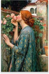 Impressions de toile John William Waterhouse - The Soul of the Rose Affiche - réalisme romantique œuvre de femme portrait peinture à l'huile Wall Art Renaissance Art imprimés toile