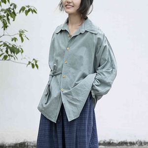 Femmes johnematures chemises patchwork vintage Tops en lin en coton retiri