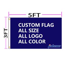 Bandera personalizada JOHNIN de 3x5 pies, pancarta impresa personalizada de cualquier color con ojales, impresión Digital OEM DIY por su propia idea