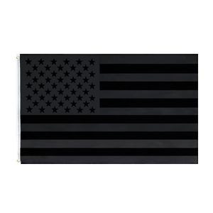 Johnin 3x5fts Black American Flag No Quarter zal de US USA Historical Protection Banner krijgen