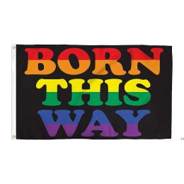 3x5fts Nacido de esta manera Flag Gay Pride LGBT Rainbow Direct Factory 90x150cm dwe13160