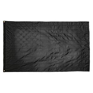 JOHNIN 3x5Fts Nylon-Stickerei, komplett schwarz, amerikanische Flagge, strapazierfähig, genähte Streifen, Vereinigte Staaten, USA, USA, kein Viertel wird gegeben