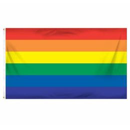 Johnin 4 taille 3x5fts Rainbow Flag Banner Gay Pride 2x3fts 4x6fts 5x8fts Direct Factory Wholesale 90x150cm LGBT