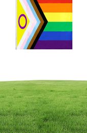 Johnin nouveau Style drapeau LGBT direct usine 90x150cm 3x5ft drapeau de fierté de progrès intersexe entier 5108916