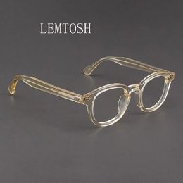Johnny Depp Anteojos Hombres Montura de gafas Estilo Lemtosh Gafas Lente transparente Diseñador de marca Computadora Hombre Redondo Vintage 240131