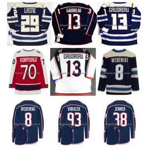 Johnny Gaudreau Hockey Jersey Chaquetas azules Boone Jenner Zach Werenski Patrik Laine Rick Nash Sean Kuraly Ivan Provorov Kent Johnson Jack raro