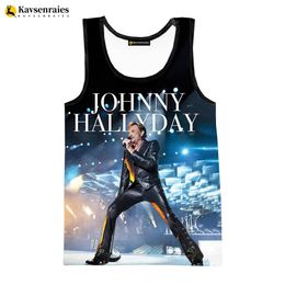 Johnny Hallyday 3D Vest Men Fashion Casual Oversized tanktops Cool Cosplay Beach Undershirt Summer Harajuku Streetwear 240523