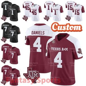 Johnny Manziel 2 Texas AM Aggies Moose Muhammad III Jersey 7 College Football Stitched White Marcel Reed Evan Stewart 1 Amari Daniels Conner Weigman New White Red