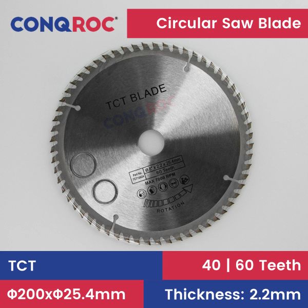 Superficies 200x25.4 mm lame de scie circulaire TCT 8 pouces en carbure de tungstène Tipedworking Disc