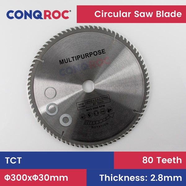 Menuisiers 300x30mm TCT lame de scie circulaire 80 dents disque de coupe en carbure de tungstène pour le travail du bois