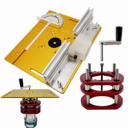 Schrijnwerkers Router Lift Kit W/Aluminium Router Plaat voor 65mm Diameter Motoren Houtbewerking Router Tafel Werkbank Trimmer Graveermachine