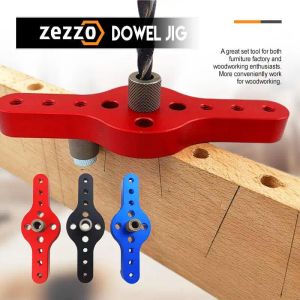 Menuisiers Zezzo gabarit de cheville localisateur de perçage pour le travail du bois Kit de guide de perçage à centrage automatique perforateur pratique pour le travail du bois